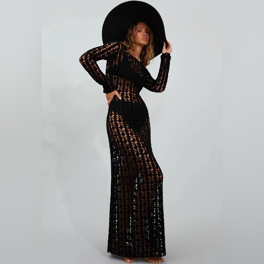 NWT Beach Riot Ariana Cover-Up Women's Black Maxi Dress Size XS